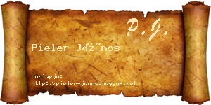 Pieler János névjegykártya